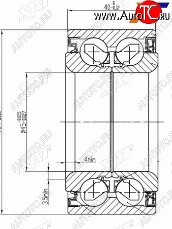 1 559 р. Подшипник передней ступицы HONDA CR-V RD4-7, EDIX BE#, ELEMENT с ABS SAT ST-45BWD12  с доставкой в г. Керчь