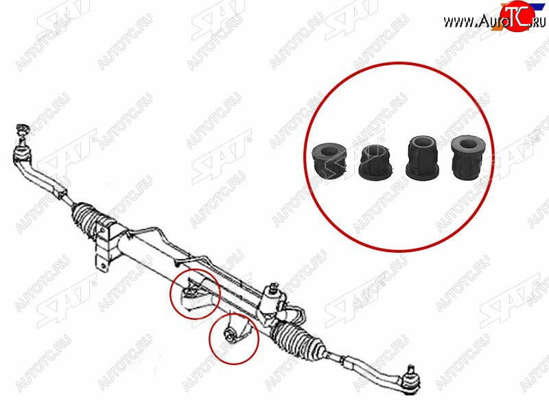 419 р. Втулка рулевой рейки SsangYong Actyon 05-10  Actyon Sports 06-12  Kyron 05-16  Rexton 01-07 SAT ST-4650009005B  с доставкой в г. Керчь