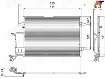 7 249 р. Радиатор кондиционера Audi A3 96-19  A4 94-  A5 07-  A6 94-18  Skoda Kodiaq 16-22  Octavia 12-2 SAT ST-47-0039  с доставкой в г. Керчь. Увеличить фотографию 1