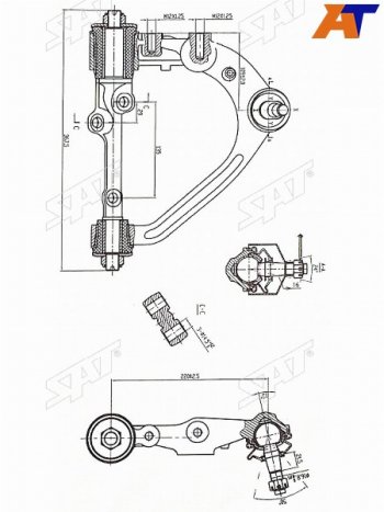 Рычаг верхний с шаров. TOYOTA HIACEREGIUSACE 05- 2WD RH SAT ST-48066-29215