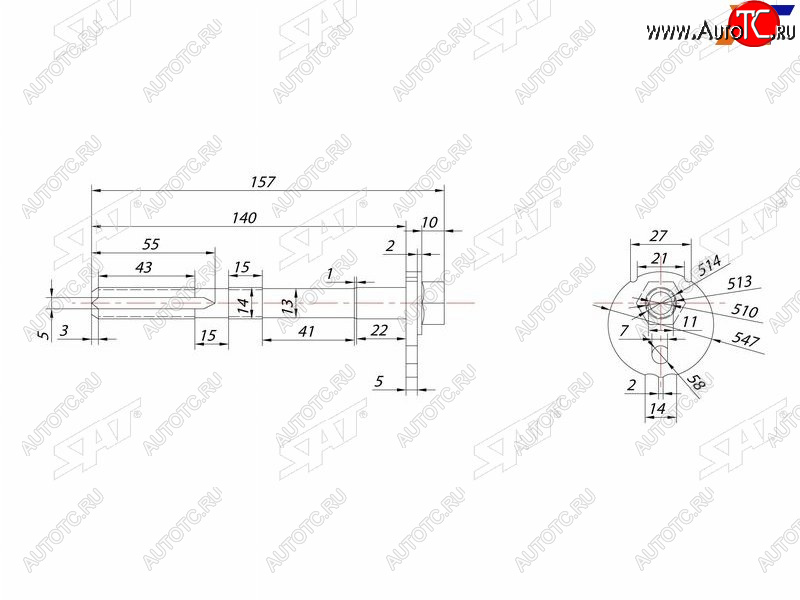 459 р. Эксцентрик нижнего рычага TOYOTA FJ CRUISERFORTUNERSURFLAND CRUISER PRADOLEXUS GX470 02- SAT ST-48190-60020  с доставкой в г. Керчь