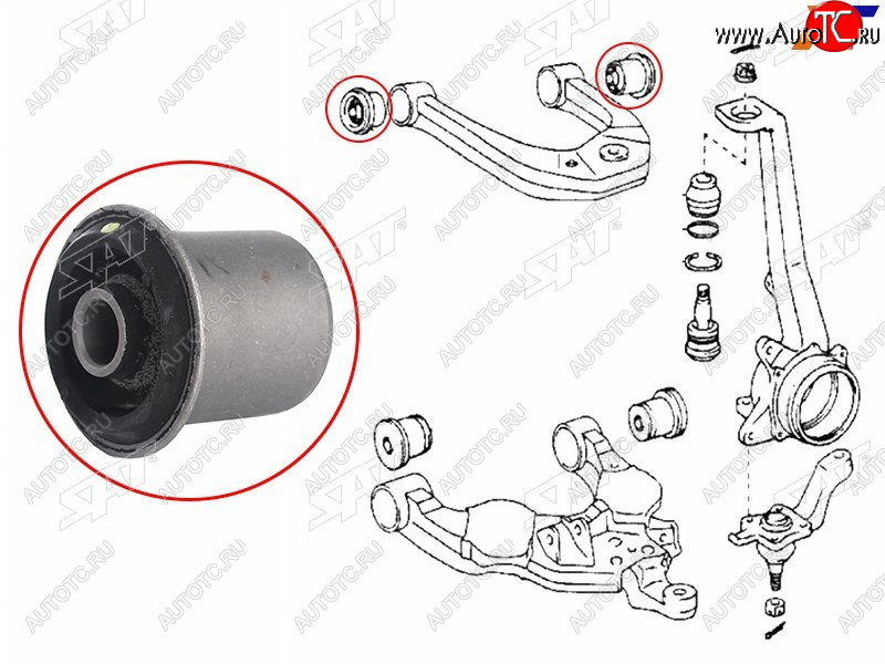 469 р. Сайлентблок Toyota Land Cruiser Prado (J120,J150) 02-20  Lexus GX 02-19  Toyota 4Runner 02-09  FJ SAT ST-48632-0K040  с доставкой в г. Керчь