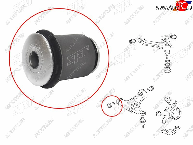 699 р. Сайлентблок Toyota Hilux Pick Up 04-20  Land Cruiser Prado (J120) 02-09  FJ Cruiser 05-18  Fortun SAT ST-48654-0K040  с доставкой в г. Керчь