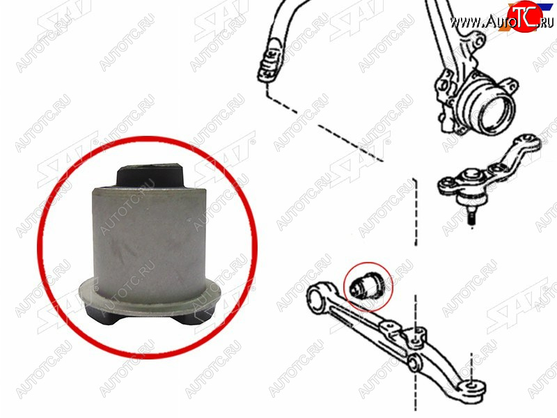 529 р. Сайлентблок Toyota Crown 95-07  Mark II (X90,X100,X110) 92-04  Lexus IS 98-05  Toyota Altezza 98- SAT ST-48654-30070  с доставкой в г. Керчь