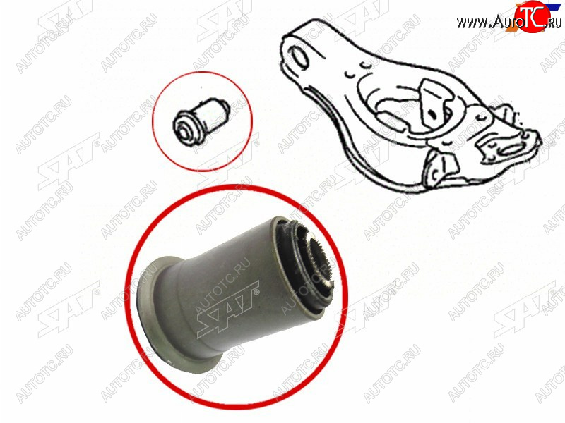599 р. Сайлентблок Toyota Crown 87-99 (Снизу) SAT ST-48654-30030  с доставкой в г. Керчь