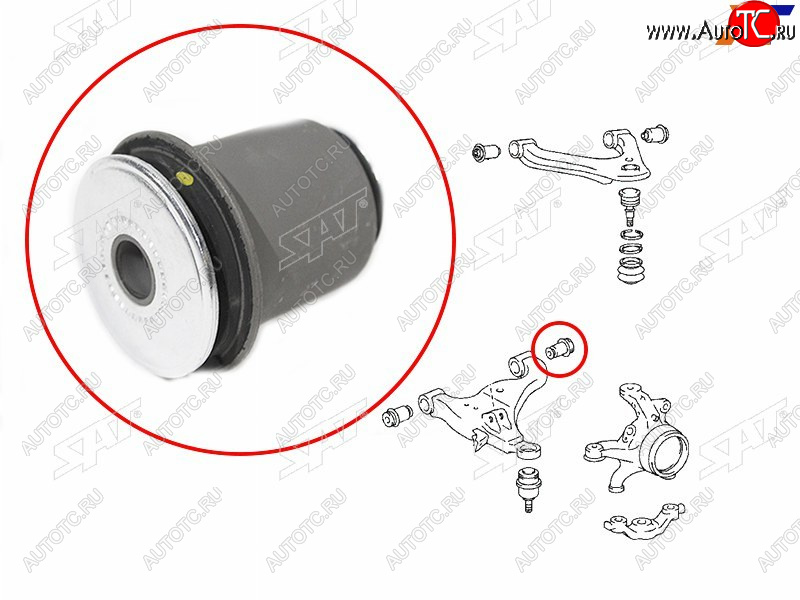 459 р. Сайлентблок Toyota Hilux Pick Up 04-20  Land Cruiser Prado (J120) 02-09  Noah 01-07  Voxy 01-07 SAT ST-48655-0K010  с доставкой в г. Керчь