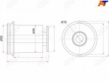 Сайлентблок Toyota Land Cruiser Prado (J120,J150) 02-20  Lexus GX 09-23  Toyota 4Runner 02-24  FJ SAT ST-48655-60050