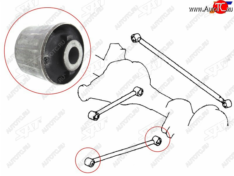 479 р. Сайлентблок Toyota Land Cruiser (J100) 98-07  Lexus LX 98-07  Toyota Land Cruiser Cygnus 98-07 (За SAT ST-48702-60100  с доставкой в г. Керчь