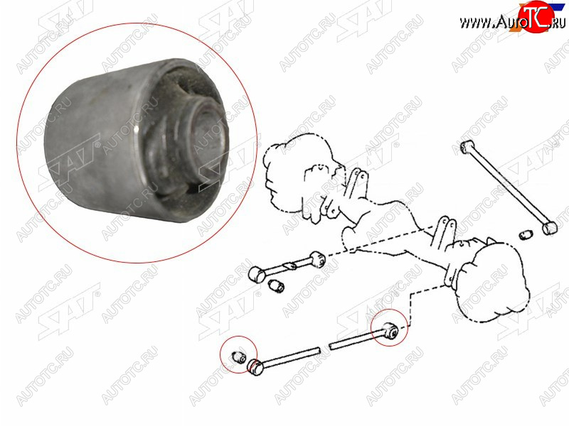 459 р. Сайлентблок Toyota Land Cruiser (J80) 89-97  Highlander 07-13 (Снизу Зад) SAT ST-48702-60040  с доставкой в г. Керчь