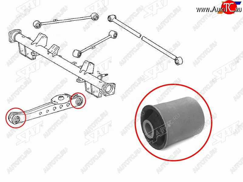 299 р. Сайлентблок Toyota Probox 02- SAT ST-48704-52010  с доставкой в г. Керчь