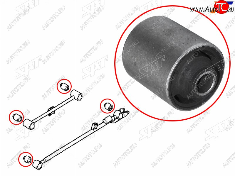 779 р. Сайлентблок нижнего RR продольного рычага TOYOTA RUSH 2006-2013 SAT ST-48704-B4010  с доставкой в г. Керчь