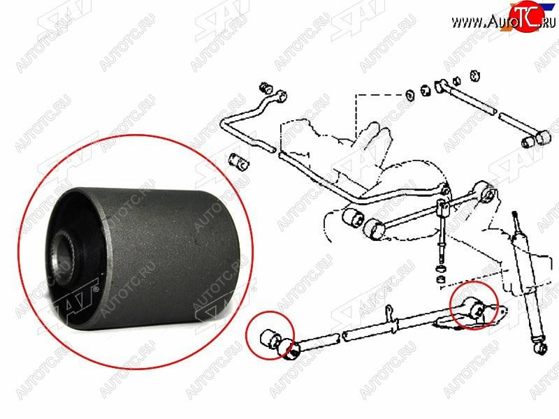 499 р. Сайлентблок Toyota Hiace 89-04  Lite Ace 92-96  Lite Ace Noah 96-01  Town Ace 92-96 SAT ST-48704-28010  с доставкой в г. Керчь