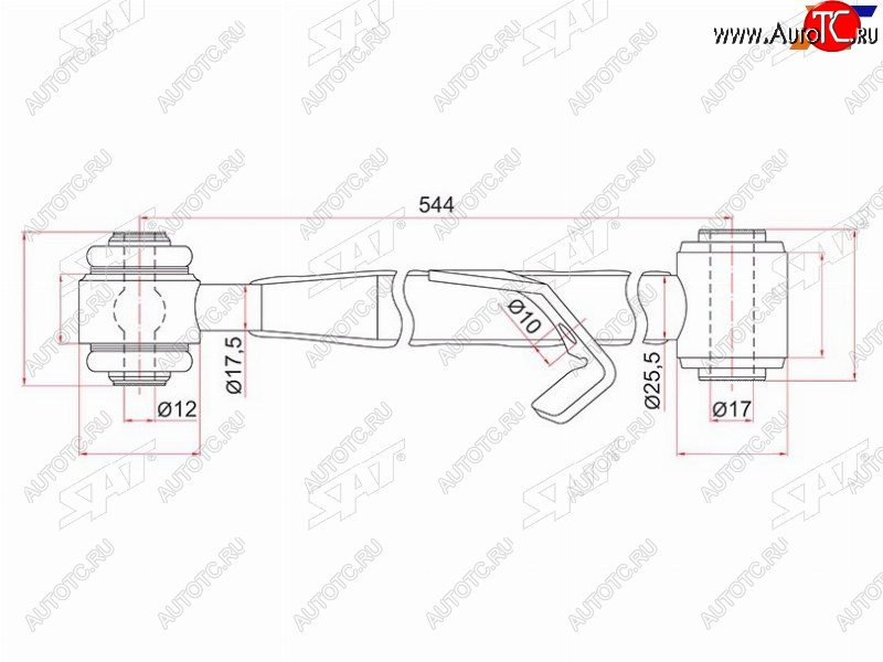 1 779 р. Тяга поперечная задней подвески нижняя TOYOTA RAV4 00-05CHERY TIGGO 06- RH SAT ST-48720-42020  с доставкой в г. Керчь
