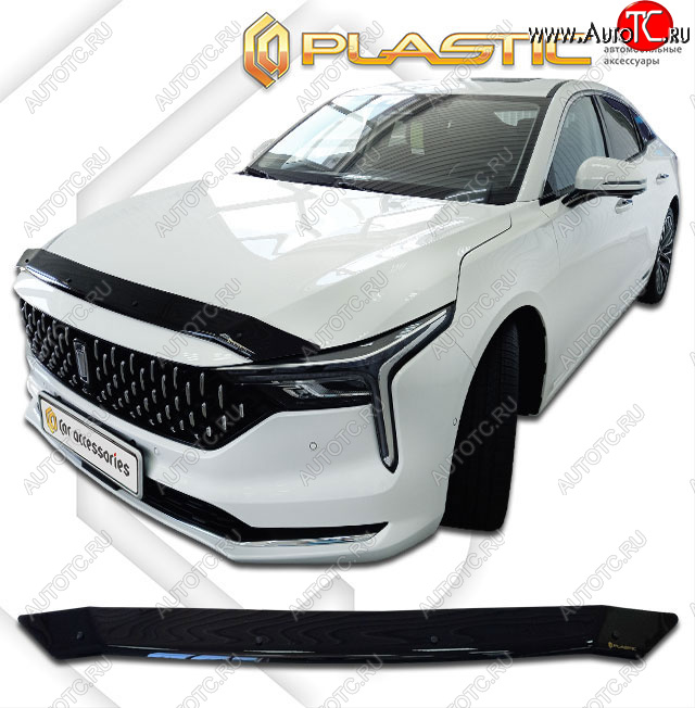 1 839 р. Дефлектор капота CA-Plastic FAW Bestune B70 лифтбэк (2020-2025) (classic черный, без надписи)  с доставкой в г. Керчь