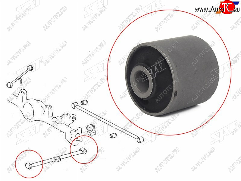 379 р. Сайлентблок задней нижней продольной тяги TOYOTA LAND CRUISER PRADO 02-14HILUXSURF 02-FJ CRUISER SAT ST-48725-35020  с доставкой в г. Керчь