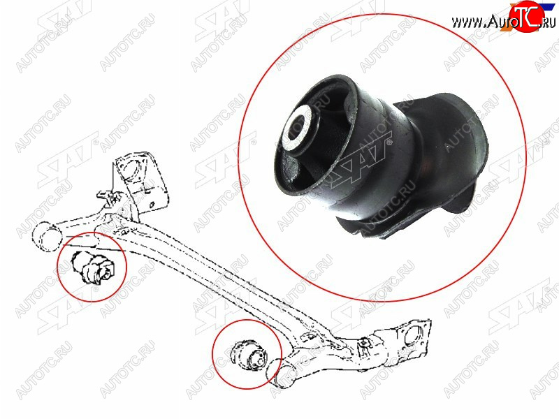 1 199 р. Сайлентблок задней балки TOYOTA PREMIOALLION 01VISTAOPA 00- LH=RH SAT ST-48725-32280  с доставкой в г. Керчь