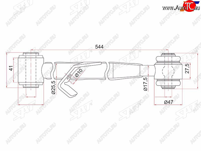 1 769 р. Тяга поперечная задней подвески нижняя TOYOTA RAV4 00-05CHERY TIGGO 06- LH SAT ST-48730-42020  с доставкой в г. Керчь