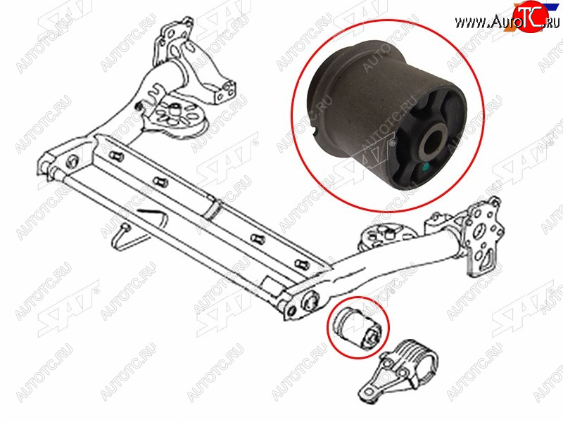 1 699 р. Сайлентблок Audi A6 97-05  Volkswagen Passat 96-05  Audi S6 99-04  Skoda Superb 02-08 (Справа=Сле SAT ST-4B0501521E  с доставкой в г. Керчь