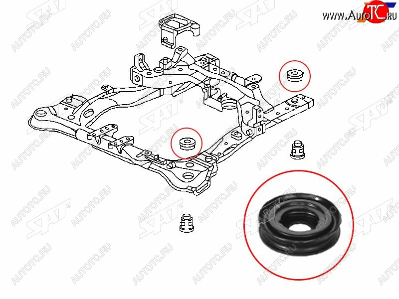 152 р. Сайлентблок подрамника верхний HONDA ACCORD 02-08ODYSSEY 03-13INSPARI 03-07ACURA TSX 04-08        SAT ST-50261-SDA-A02  с доставкой в г. Керчь