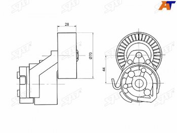 1 639 р. Натяжитель приводного ремня FIAT DUCATOIVECO DAILY 2,3 02- SAT ST-504086751  с доставкой в г. Керчь. Увеличить фотографию 1