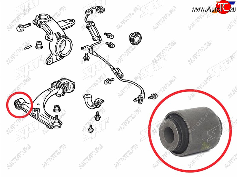 349 р. Сайлентблок переднего рычага передний HONDA HR-V 98-05LOGO 96-01 SAT ST-51392-S2H-G01  с доставкой в г. Керчь