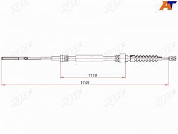 Трос ручного тормоза LH-RH SAT Volkswagen Passat ( B3,  B4) (1988-1996) седан, универсал