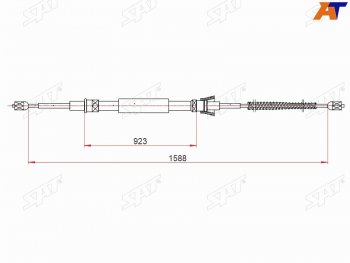 Трос ручного тормоза LH-RH SAT Volkswagen Polo  5 (2009-2015) седан дорестайлинг, хэтчбек дорестайлинг