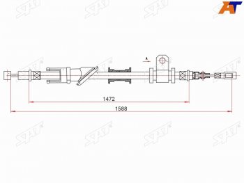 Трос ручного тормоза RH SAT Mitsubishi Lancer 9 CS универсал 1-ый рестайлинг (2003-2005)