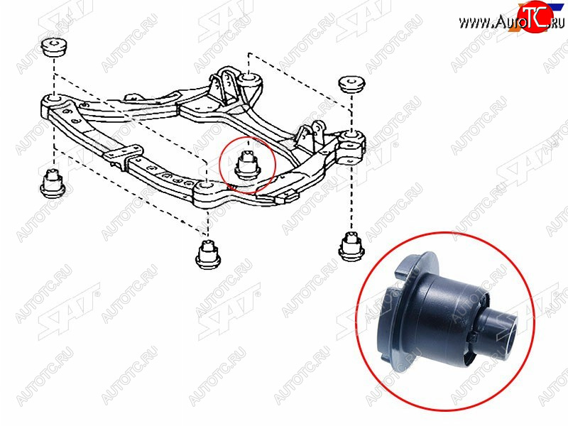959 р. Сайлентблок Toyota Camry (XV40,XV50) 06-21  Lexus ES 12-18  Toyota Avalon 04-12  Camry UAEUSA 06 SAT ST-52215-33090  с доставкой в г. Керчь