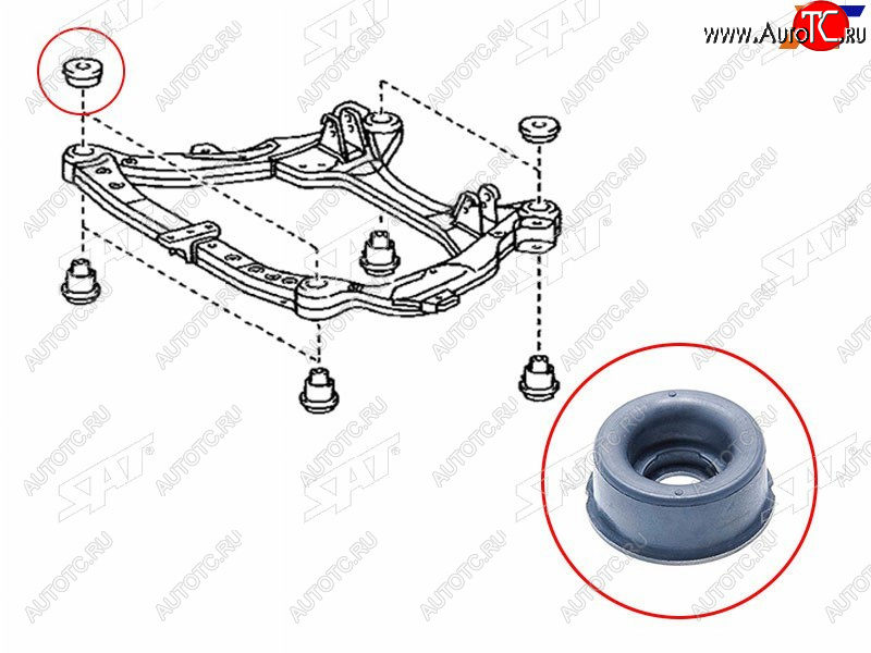 231 р. Сайлентблок Toyota Harrier (XU30) 03-13  Lexus RX 03-15  Toyota Highlander 00-07  Kluger V 00-07 SAT ST-52213-28020  с доставкой в г. Керчь