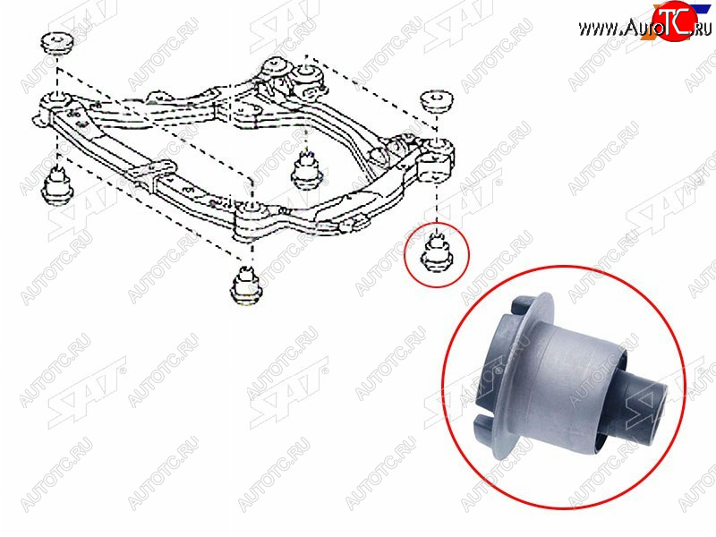 979 р. Сайлентблок Toyota Camry (XV40,XV50) 06-21  Lexus ES 06-18  Toyota Avalon 04-12  Camry UAEUSA 06 SAT ST-52217-33020  с доставкой в г. Керчь