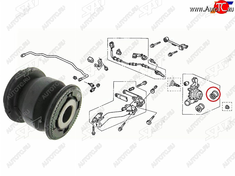 419 р. Сайлентблок Honda Civic 00-06  Civic Ferio 00-05  CR-V 01-06  Stream 00-06  Mazda 3 13-19  6 12 SAT ST-52366-S5A-024  с доставкой в г. Керчь