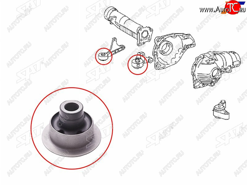 739 р. Сайлентблок правой опоры дифференциала TOYOTA LAND CRUISER 200LEXUS LX570460 07- SAT ST-52380-60080B  с доставкой в г. Керчь