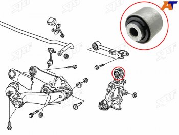 Сайлентблок задней цапфы верхний HONDA CR-V 07-18 SAT ST-52395-SWA-A01