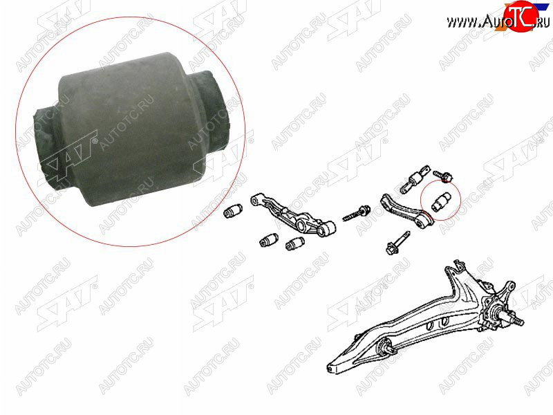 256 р. Сайлентблок Honda Civic 87-95  Civic Ferio 91-95  Domani 92-96  Integra 89-00 (Сверху Зад) SAT ST-52395-SH3-004  с доставкой в г. Керчь
