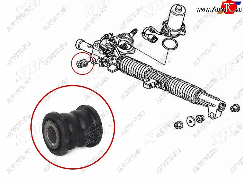 177 р. Втулка рулевой рейки Honda Civic 00-06  Civic Ferio 00-05  Fit 01-07  Mobilio 01-08 SAT ST-53010-S5S-000B  с доставкой в г. Керчь