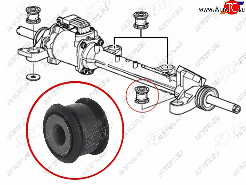 195 р. Втулка рулевой рейки Honda Accord 08-13 SAT ST-53685-TL0-G01B  с доставкой в г. Керчь