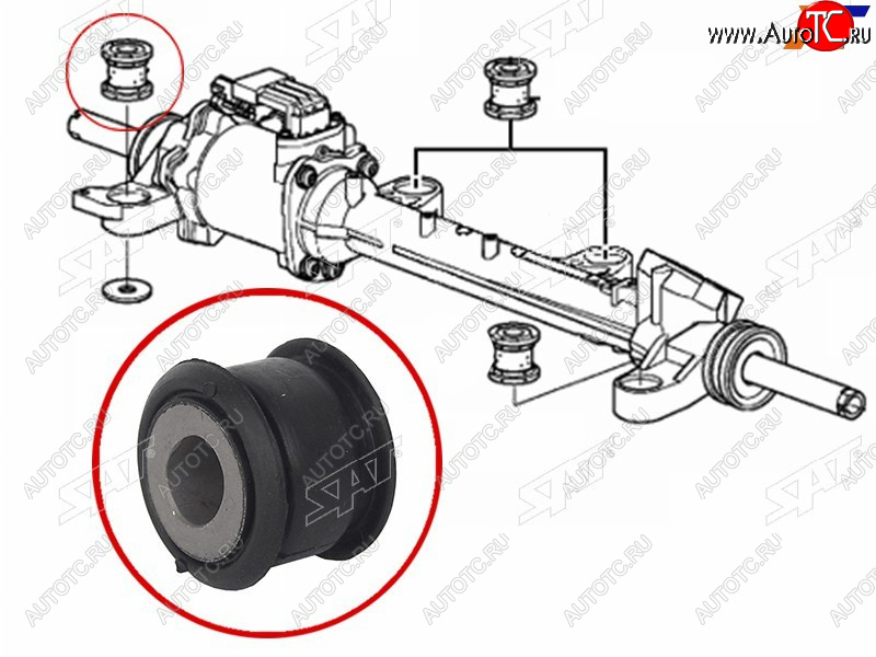191 р. Втулка рулевой рейки Honda Accord 08-13 SAT ST-53685-TL0-G11B  с доставкой в г. Керчь