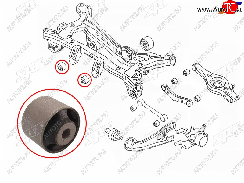 339 р. Сайлентблок заднего редуктора передний HYUNDAI TUCSON 15-SANTA FE 06-KIA SPORTAGE 15-              SAT ST-53912-2E200  с доставкой в г. Керчь