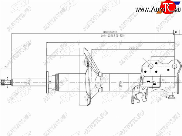 3 399 р. Стойка передняя LH SAT Nissan Sunny N16 (2007-2011)  с доставкой в г. Керчь