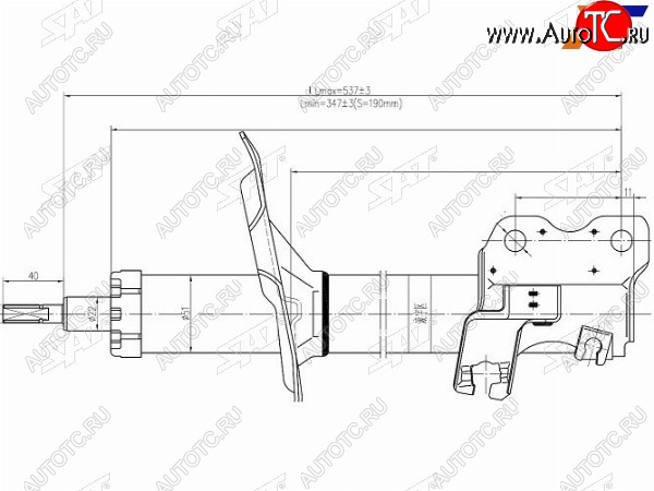 3 399 р. Стойка передняя LH SAT Nissan Maxima A33 дорестайлинг (2000-2003)  с доставкой в г. Керчь