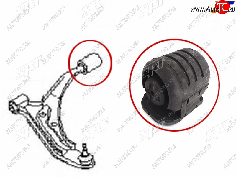 499 р. Сайлентблок задний переднего рычага Nissan Sunny B14, AD Y10, Pulsar N15                             SAT ST-54570-0M020  с доставкой в г. Керчь