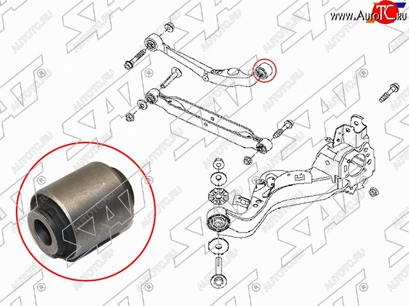 379 р. Сайлентблок Nissan Juke 10-20  Qashqai 06-22  Serena 05-16  X-Trail 07-15 SAT ST-55120-JD000  с доставкой в г. Керчь