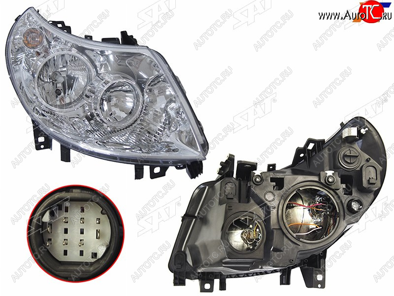 9 299 р. Фара правая (с электрокорректором, 8 контактов, белый разъем) SAT  Peugeot Boxer  250 (2006-2014)  с доставкой в г. Керчь
