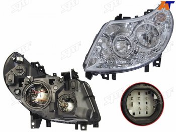 9 399 р. Фара левая (с электрокорректором, 8 контактов, белый разъем) SAT  Peugeot Boxer  250 (2006-2014)  с доставкой в г. Керчь. Увеличить фотографию 2