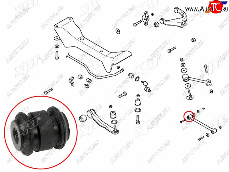 223 р. Сайлентблок задней поперечной тяги  HYUNDAI SONATA (EF) 01-13KIA OPTIMAMAGENTIS 01-05              SAT ST-55254-38000  с доставкой в г. Керчь