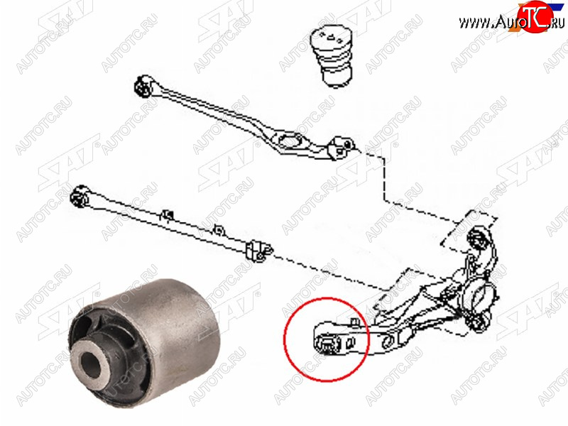 659 р. Сайлентблок Nissan AD 99-02  Wingroad 99-05  Mazda Familia 98-08  Nissan Expert 99-06  Liberty 9 SAT ST-55501-WA005B  с доставкой в г. Керчь