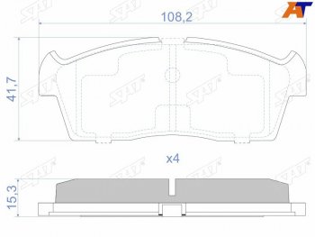 849 р. Колодки тормозные передние FR-FL SAT Suzuki Aerio RA21S, RC51S cедан рестайлинг (2003-2007)  с доставкой в г. Керчь. Увеличить фотографию 2