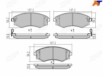 1 199 р. Колодки тормозные передние FR-FL SAT  Hyundai Elantra XD седан дорестайлинг (2000-2003)  с доставкой в г. Керчь. Увеличить фотографию 2