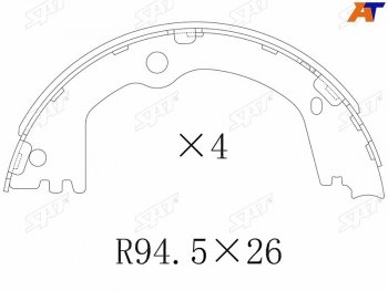 1 279 р. Колодки барабанные задние RH-LH SAT  Hyundai Santa Fe ( DM,  TM) (2012-2022), KIA Sportage  2 JE,KM (2004-2010)  с доставкой в г. Керчь. Увеличить фотографию 2